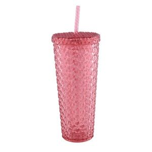 Holiday Time Textured tumbler, double wall, Shiny red